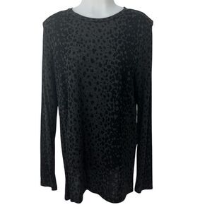 Vince Long Sleeve Leopard Print Top Sz Medium